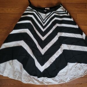 Anthropologie Meadow Rue Waverly Steampunk Black and White Skirt Size 10